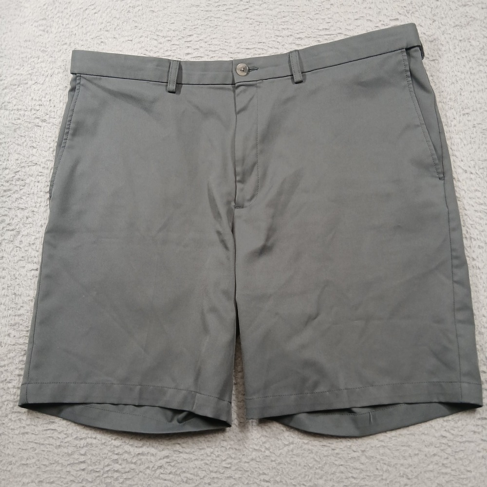 Cool 18 Pro Haggar Men's 40 Gray‎ Classic Fit Dress Shorts Performance Stretch